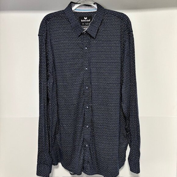 Butter Cloth Other - Buttercloth Navy White Diamond Check Long Sleeve Button Shirt 3XL Flip Cuff Prep